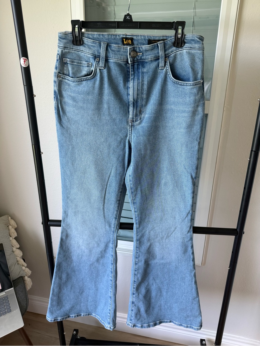 Lee Light Blue High-Rise Flare Jeans
